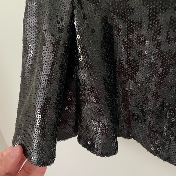 NWT women’s sequin peplum top - blk size 2 - Picture 6 of 12